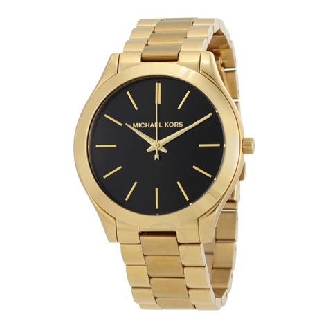 michael kors mk3478 runway damen uhr slimline goldfarben schwarz|Michael Kors Women's Slim Runway Gold.